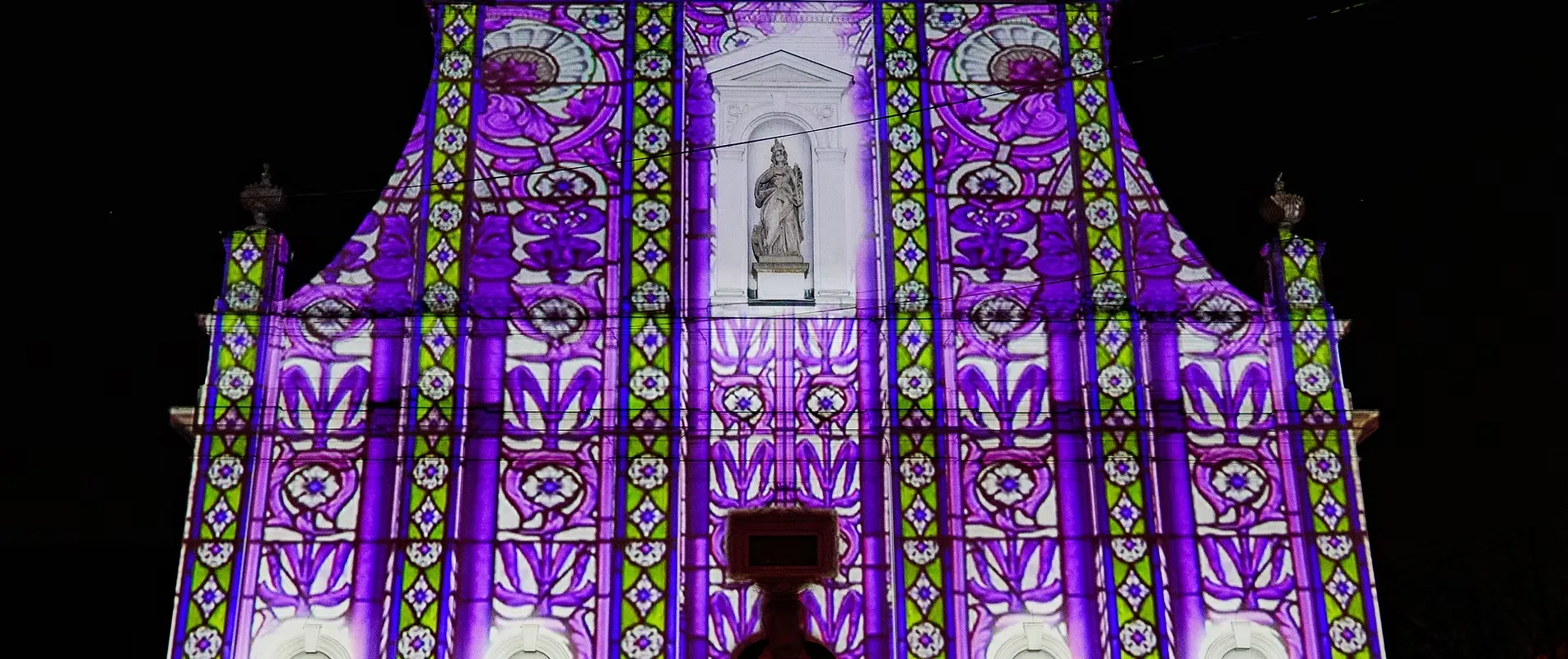 Projection mapping on building facade