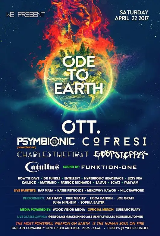 Ode to Earth festival poster - April 22, 2017 Philadelphia