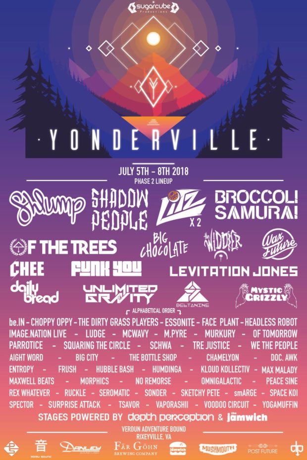 Yonderville 2018 festival lineup poster